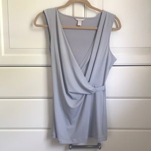 Banana Republic sleeveless faux wrap top